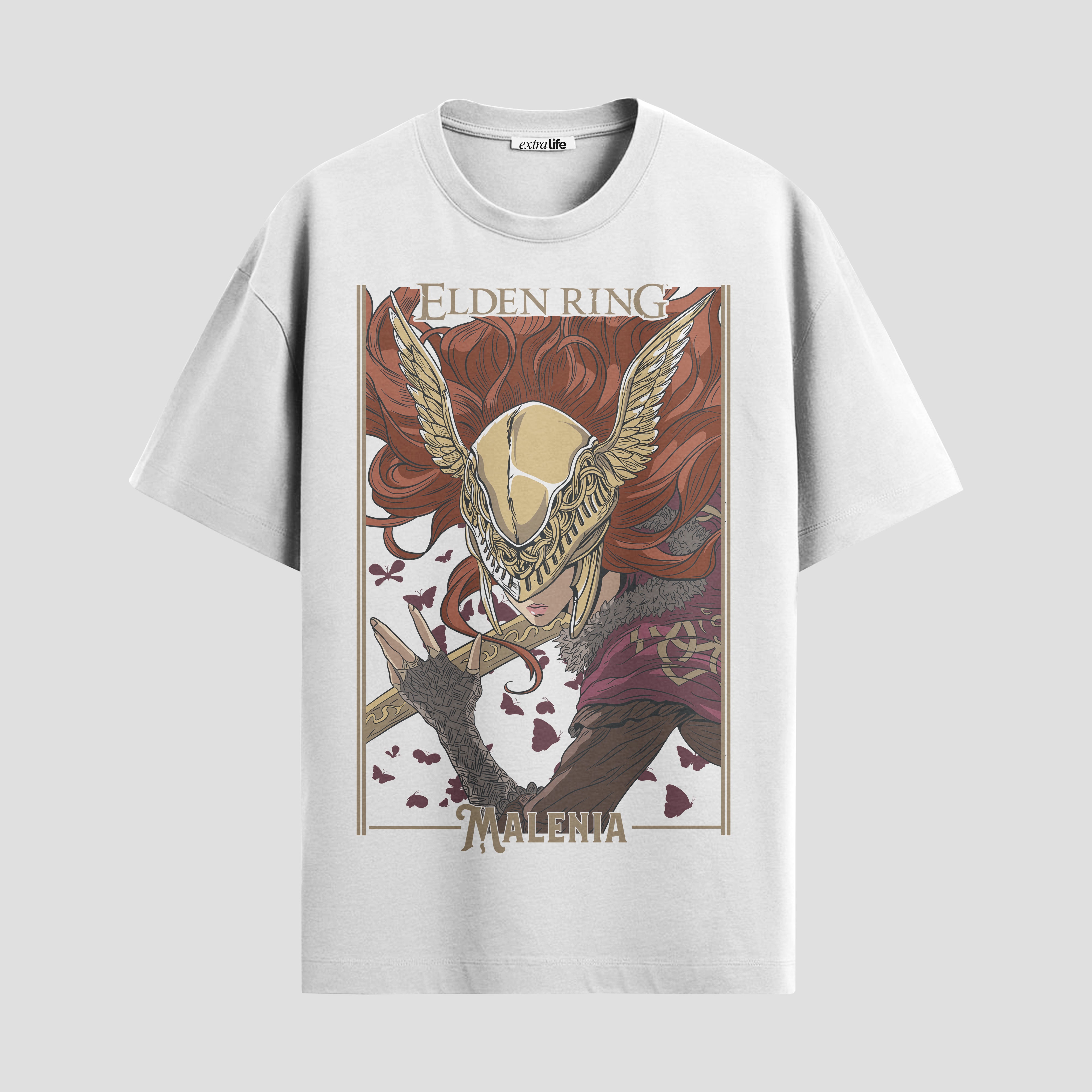 Playera urbana de anime y gaming ExtraLife MX, corte Standard Fit unisex ligero y transpirable en color Deep Black y Pure White, ropa de uso diario para gym y casual.