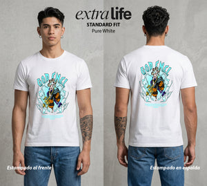 Mar de los Piratas | El Dios del Trueno #01386 - Playera Standard Fit | Pure White - Foto en modelo