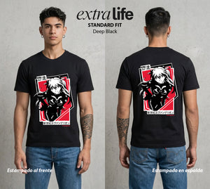 Unidad de Combate | El Mejor EVA de Todos #01390 - Playera Standard Fit | Deep Black - Foto en modelo