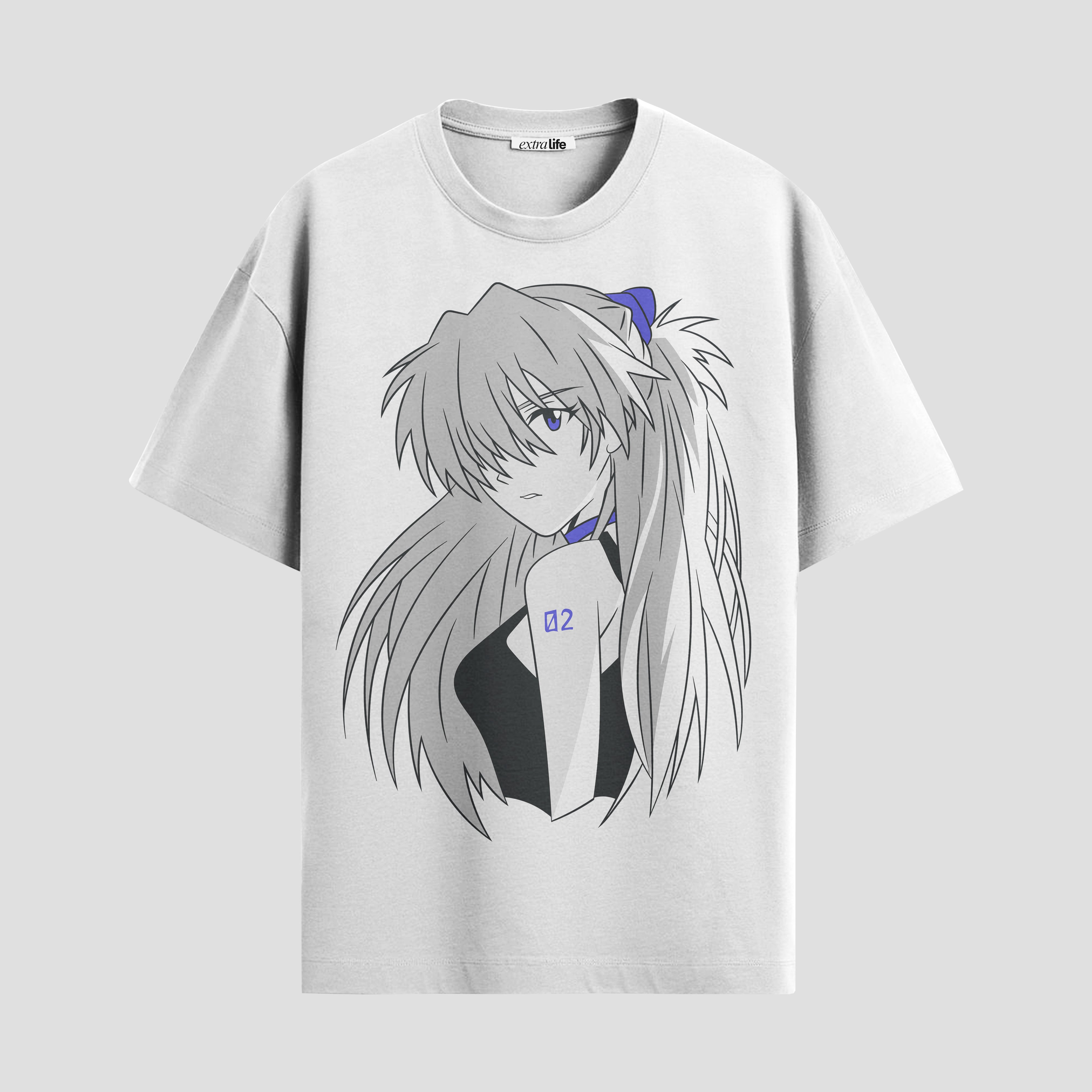 Playera urbana de anime y gaming ExtraLife MX, corte Standard Fit unisex ligero y transpirable en color Deep Black y Pure White, ropa de uso diario para gym y casual.