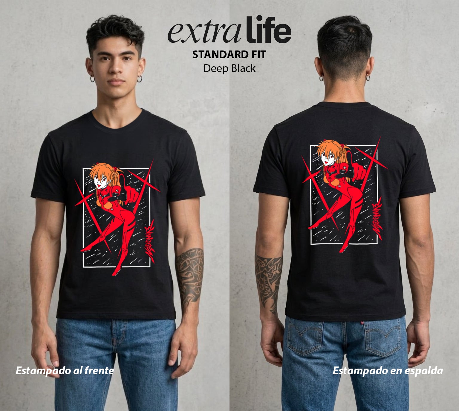 Unidad de Combate | La Segunda Piloto #01395 - Playera Standard Fit | Deep Black - Foto en modelo