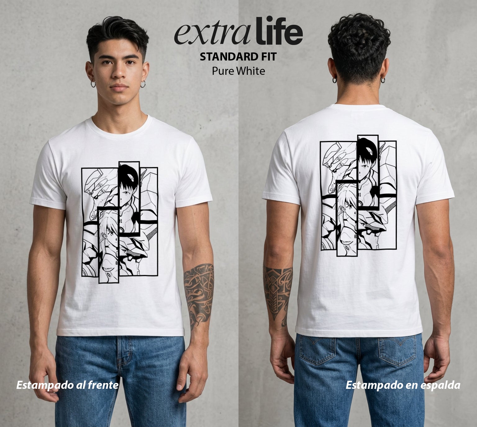 Unidad de Combate | Los Pilotos del Apocalipsis #01399 - Playera Standard Fit | Pure White - Foto en modelo