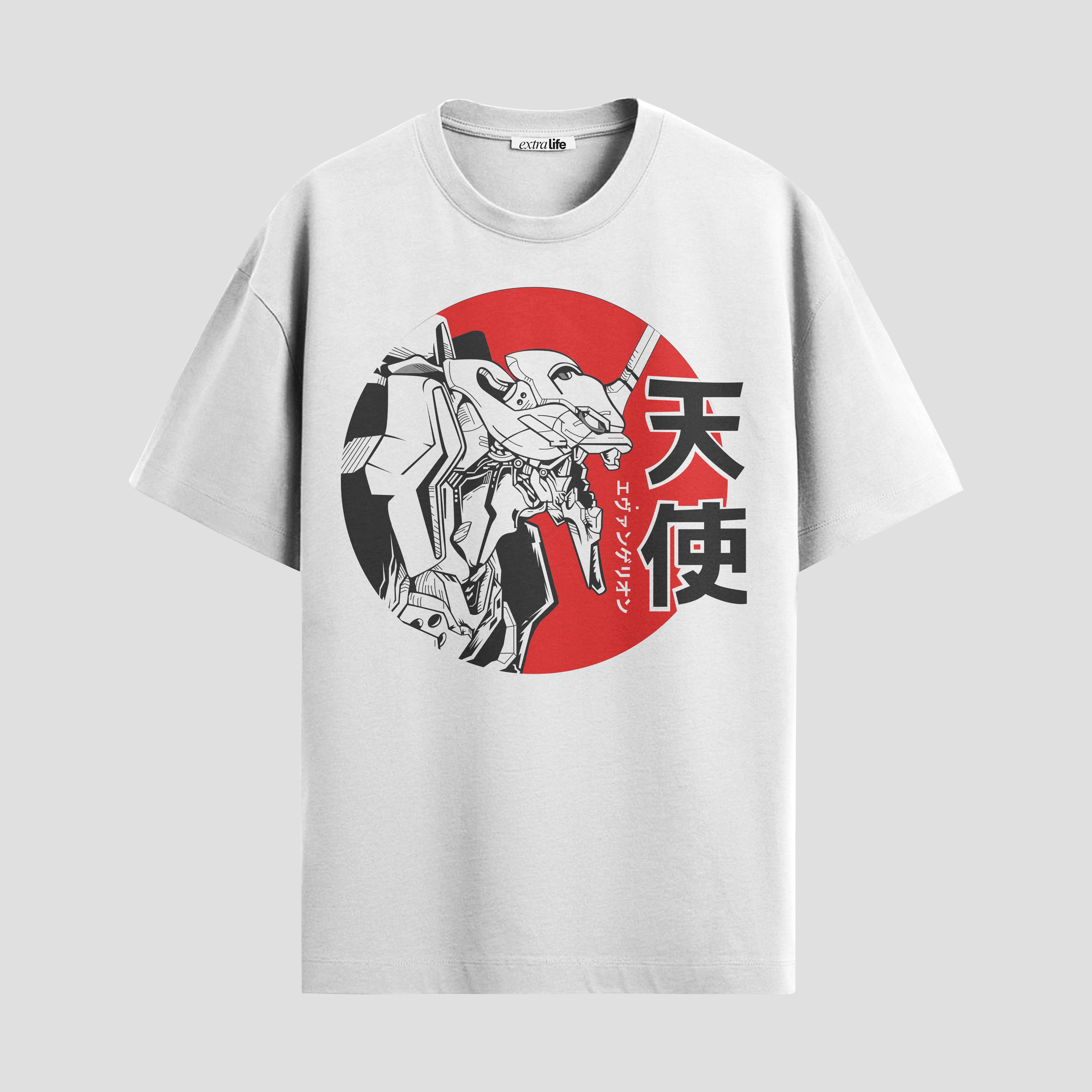 Playera urbana de anime y gaming ExtraLife MX, corte Standard Fit unisex ligero y transpirable en color Deep Black y Pure White, ropa de uso diario para gym y casual.