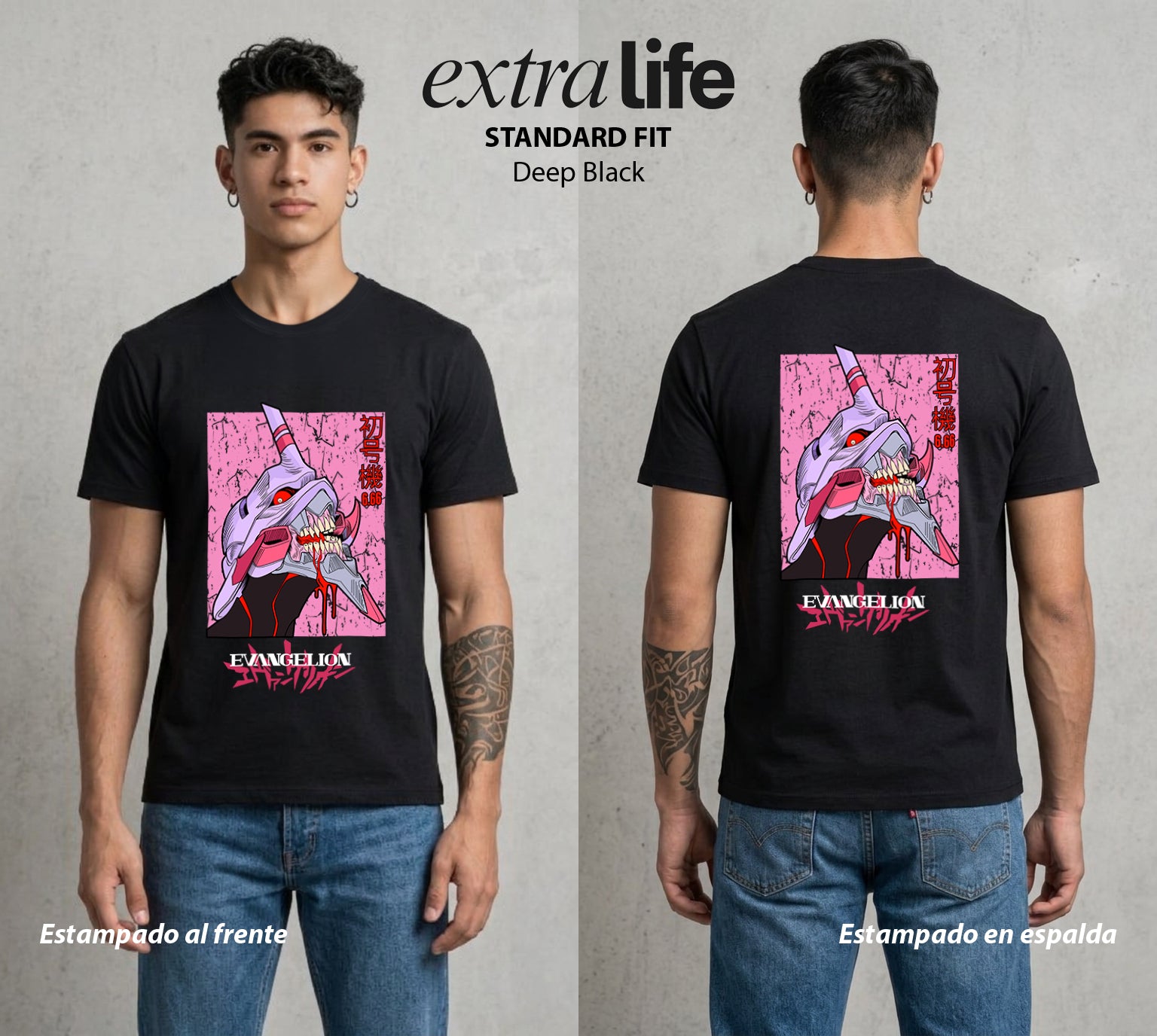 Unidad de Combate | La Unidad del Poder #01404 - Playera Standard Fit | Deep Black - Foto en modelo