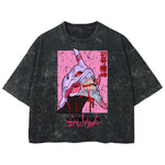 Playera streetwear premium de anime y gaming ExtraLife MX, corte boxy deluxe mineral wash heavyweight en color Acid Wash, moda urbana mexicana de culto.