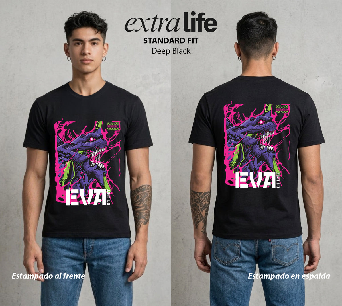 Unidad de Combate | La Unidad del Poder #01410 - Playera Classic Premium | Deep Black - Foto en modelo