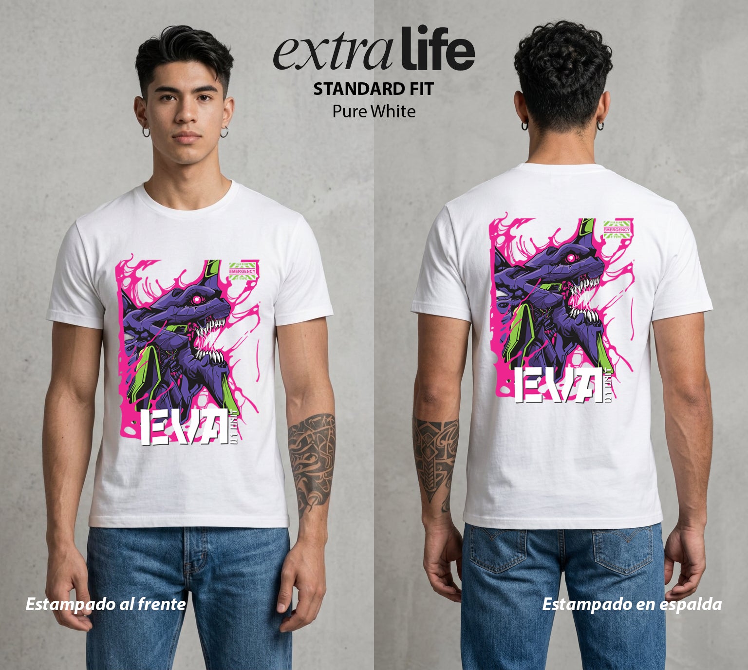 Unidad de Combate | La Unidad del Poder #01410 - Playera Standard Fit | Pure White - Foto en modelo