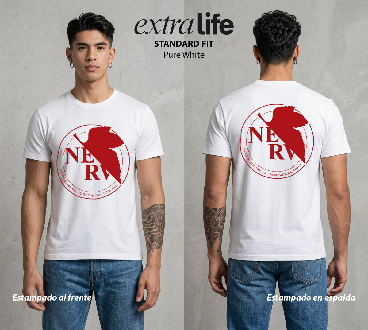 Unidad de Combate | La Organizacion Secreta #01422 - Playera Classic Premium | Pure White - Foto en modelo
