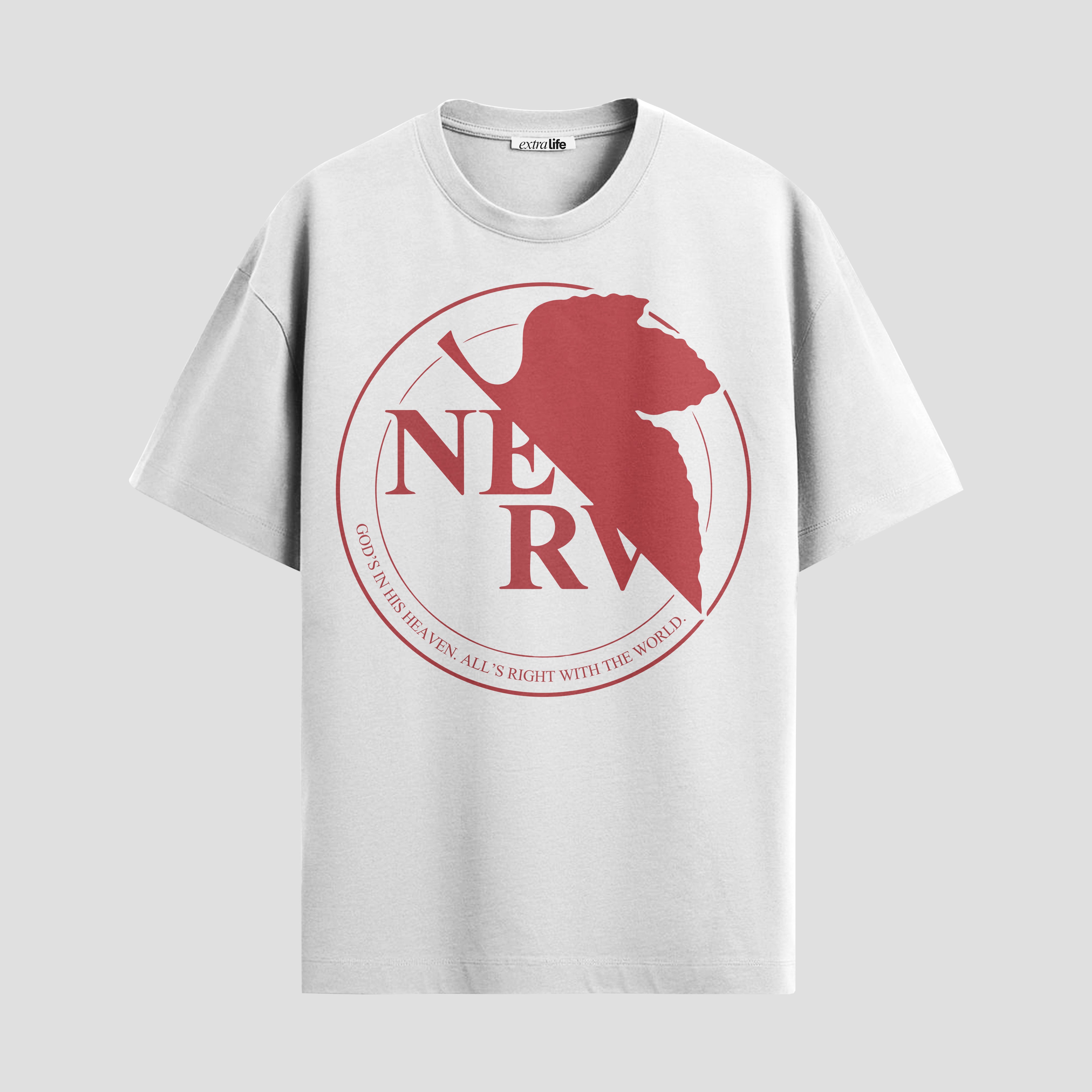Playera urbana de anime y gaming ExtraLife MX, corte Standard Fit unisex ligero y transpirable en color Deep Black y Pure White, ropa de uso diario para gym y casual.