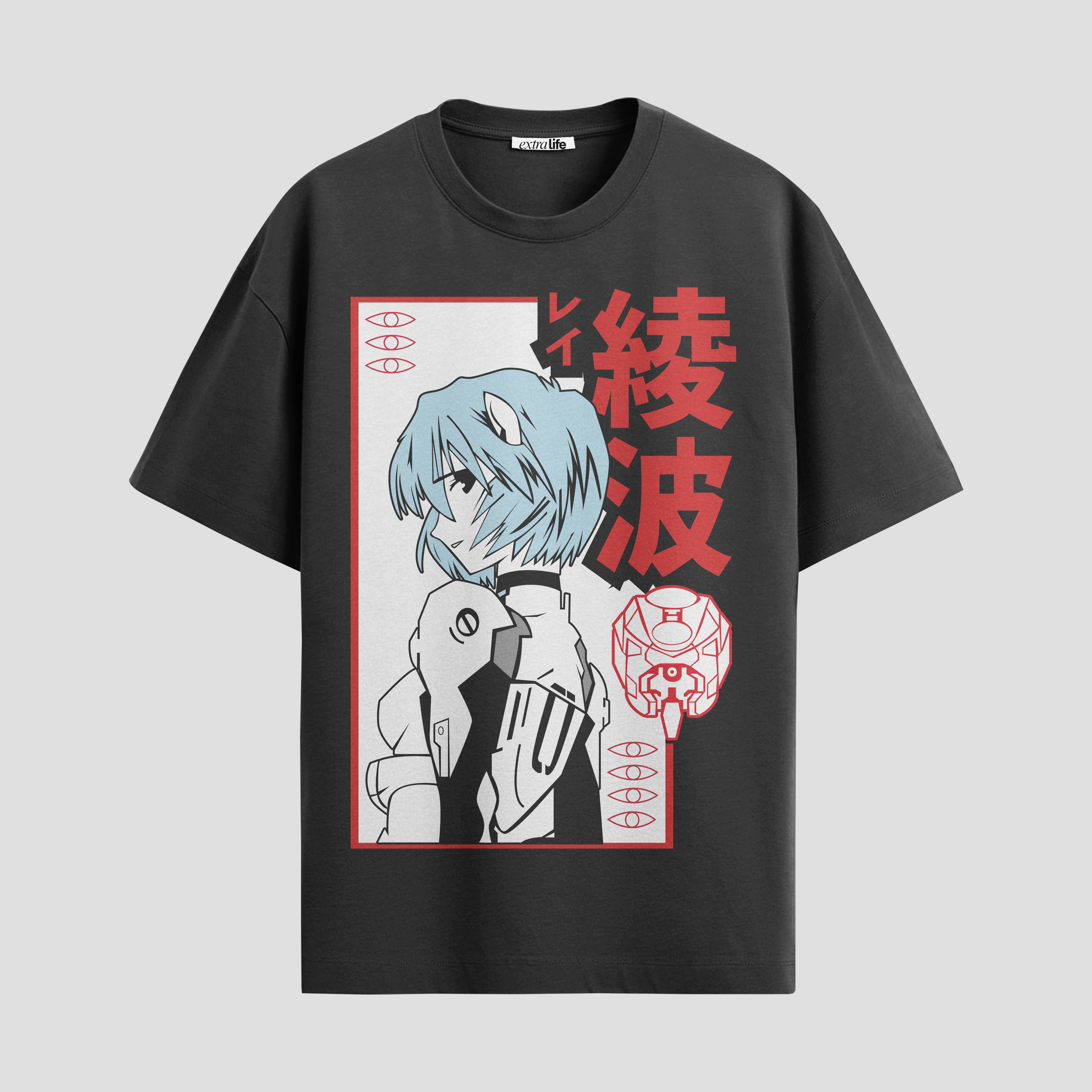 Playera urbana de anime y gaming ExtraLife MX, corte Standard Fit unisex ligero y transpirable en color Deep Black y Pure White, ropa de uso diario para gym y casual.