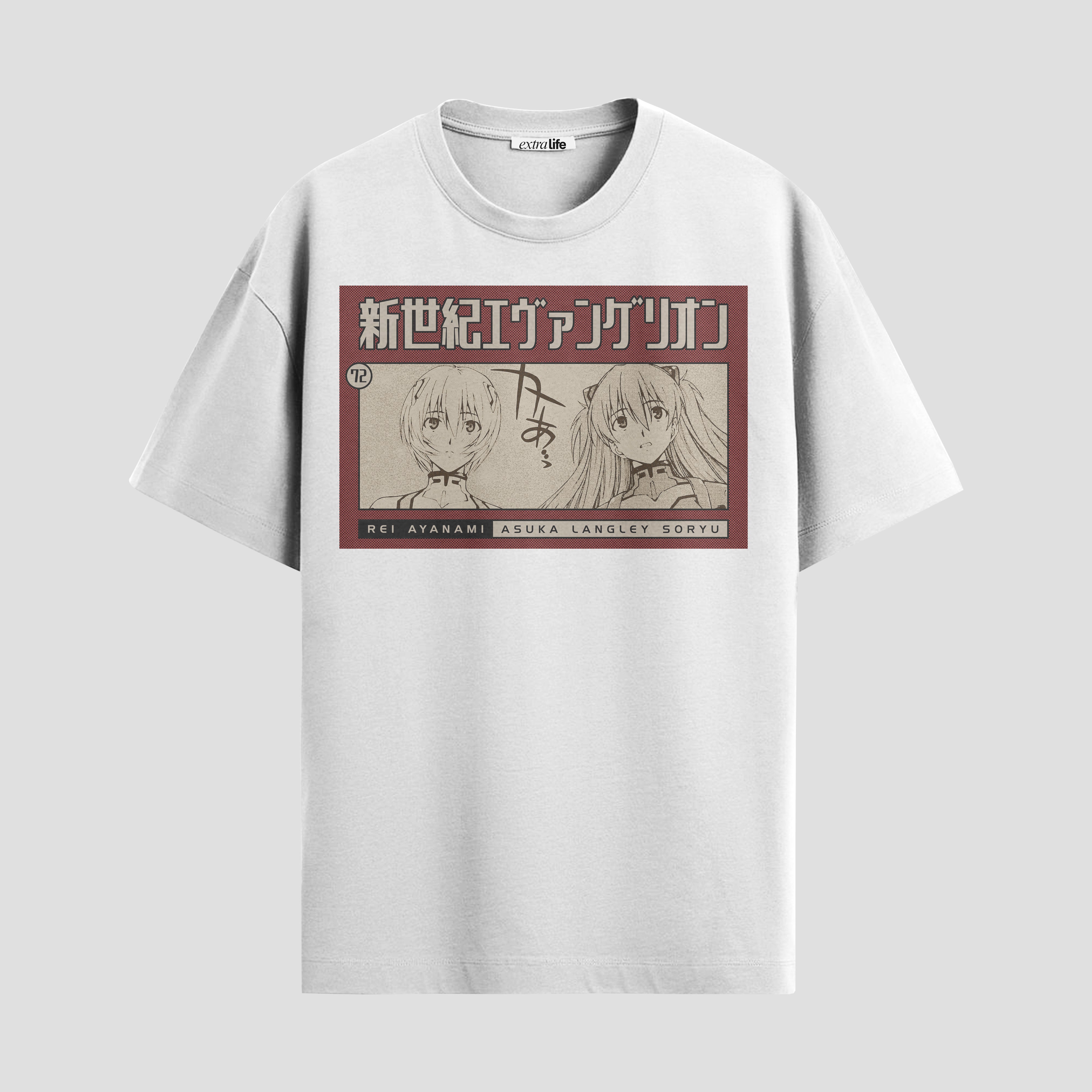 Playera urbana de anime y gaming ExtraLife MX, corte Standard Fit unisex ligero y transpirable en color Deep Black y Pure White, ropa de uso diario para gym y casual.