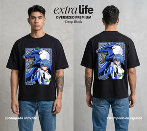 Unidad de Combate | El Misterio del Bien #01429 - Playera Oversized Premium | Deep Black - Foto en modelo