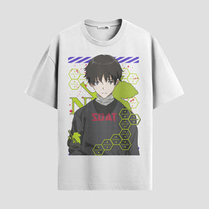 Playera urbana de anime y gaming ExtraLife MX, corte Standard Fit unisex ligero y transpirable en color Deep Black y Pure White, ropa de uso diario para gym y casual.
