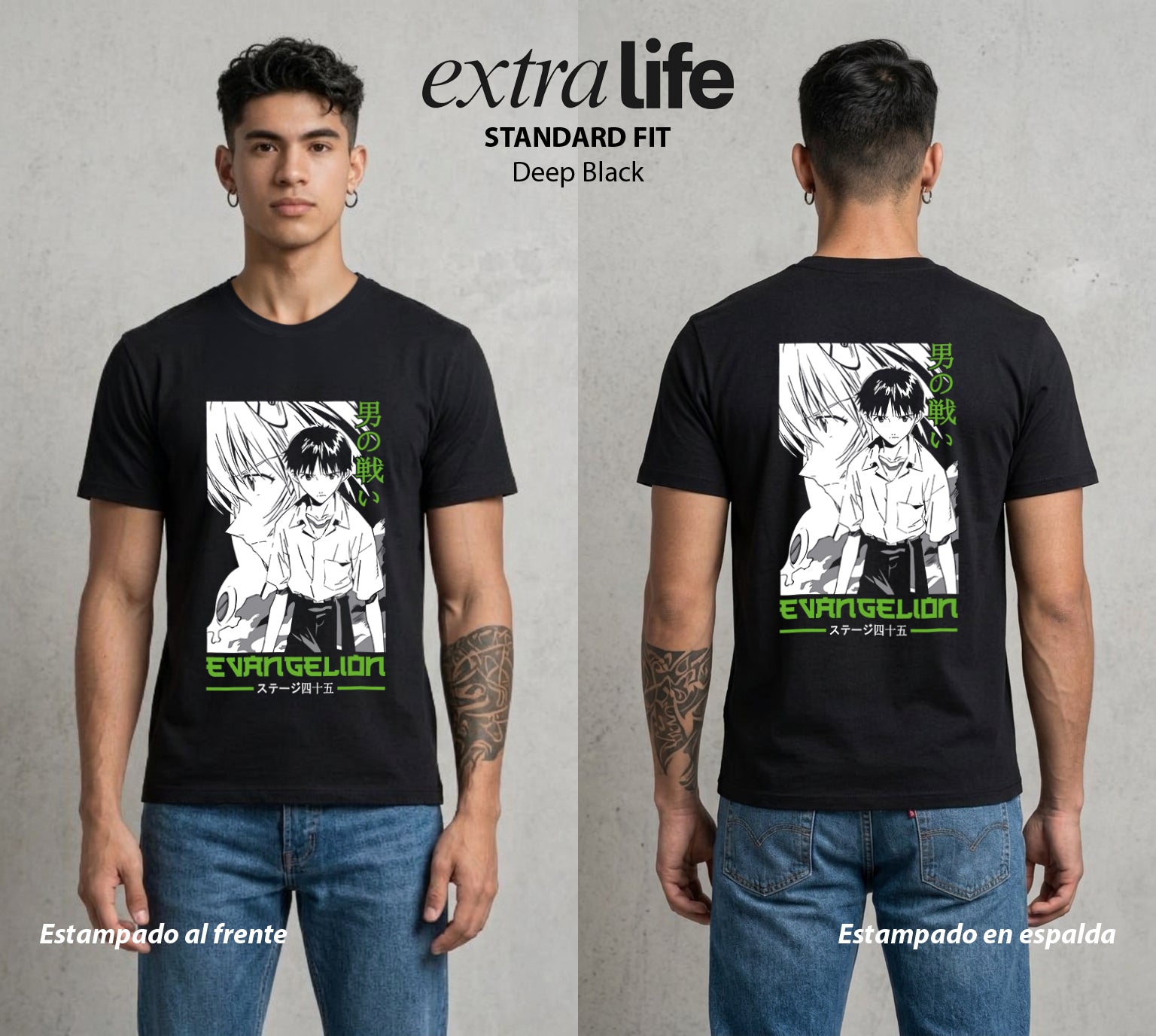 Unidad de Combate | La Primera Piloto #01434 - Playera Standard Fit | Deep Black - Foto en modelo