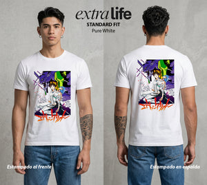 Unidad de Combate | El Alma del EVA #01435 - Playera Standard Fit | Pure White - Foto en modelo