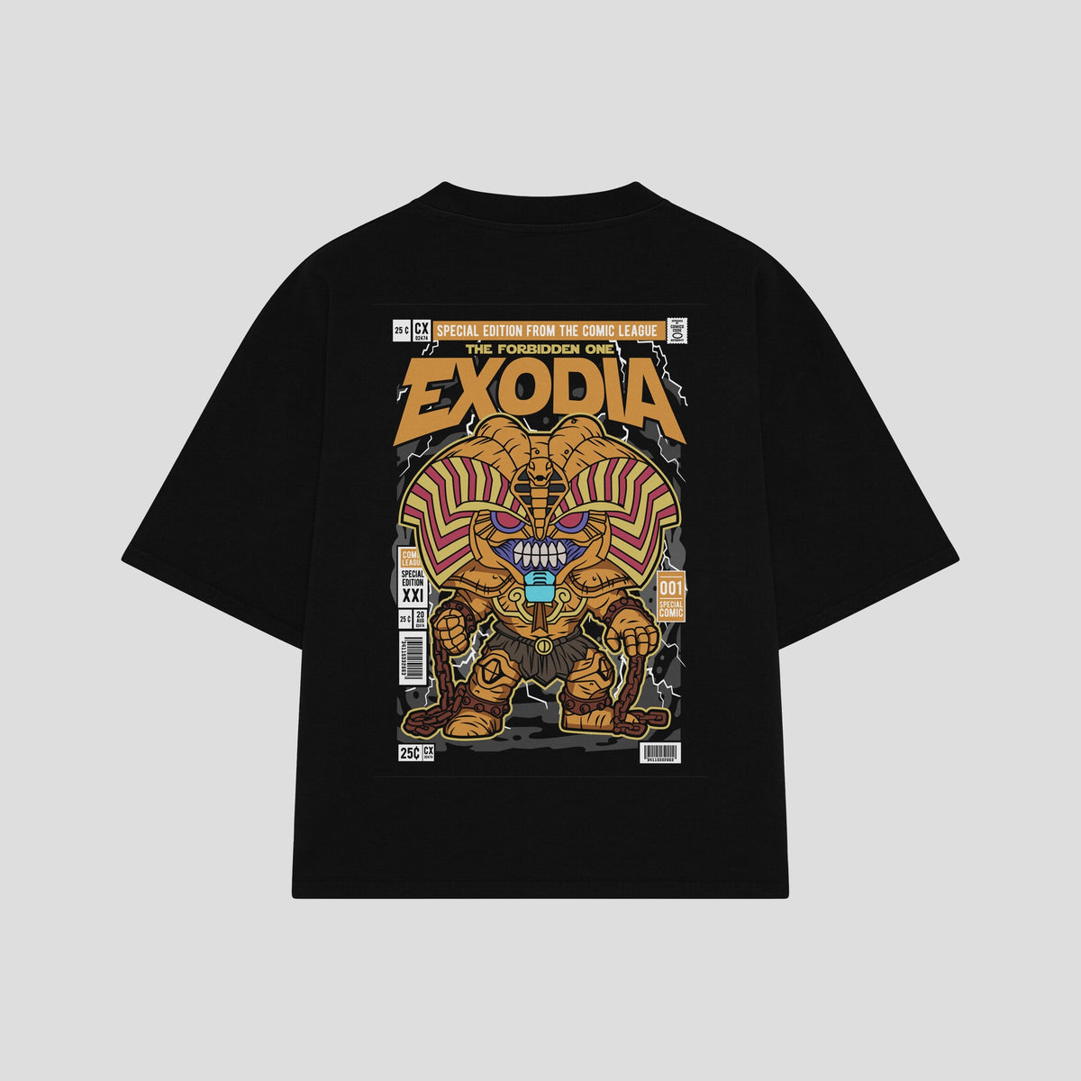 Playera streetwear premium de anime y gaming ExtraLife MX, corte oversized drop shoulder ligero y fresco en color Deep Black y Off-White, moda urbana mexicana de culto.