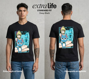 El Gremio de Magos | El Neko Volador #01444 - Playera Standard Fit | Deep Black - Foto en modelo