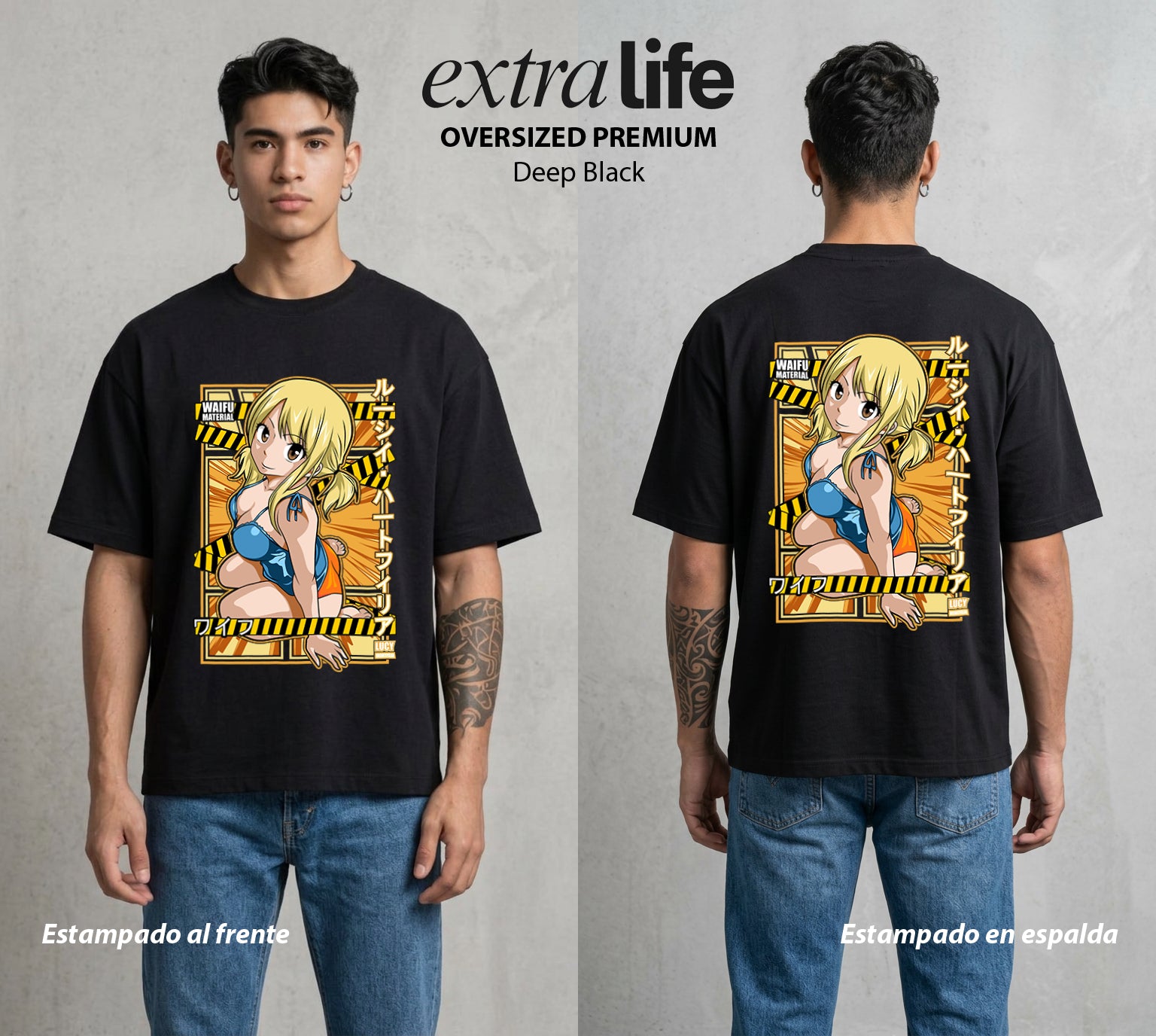 El Gremio de Magos | La Chica del Salon #01445 - Playera Oversized Premium | Deep Black - Foto en modelo