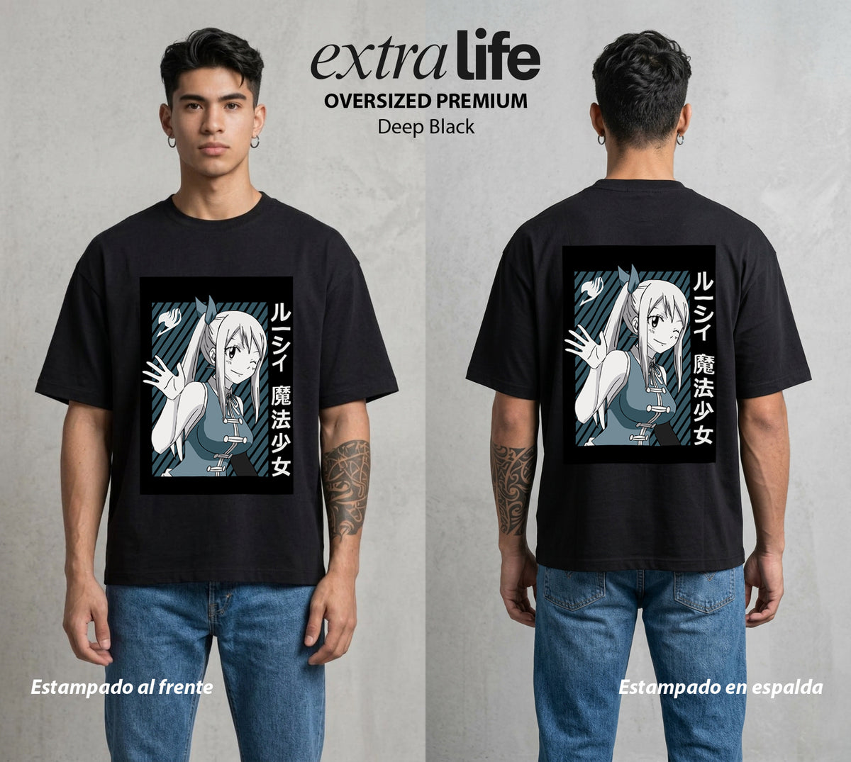 El Gremio de Magos | La Chica del Salon #01446 - Playera Oversized Premium | Deep Black - Foto en modelo