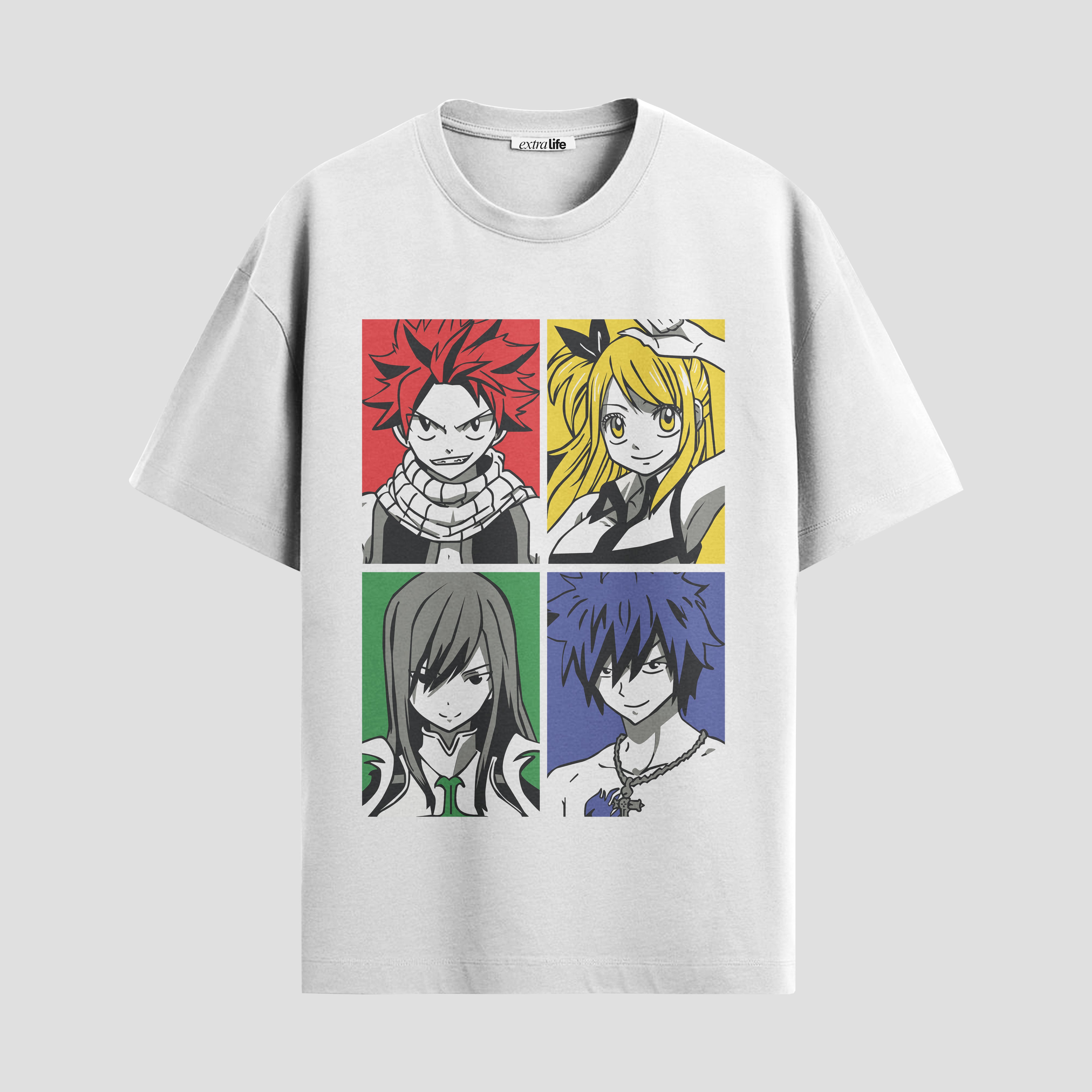 Playera urbana de anime y gaming ExtraLife MX, corte Standard Fit unisex ligero y transpirable en color Deep Black y Pure White, ropa de uso diario para gym y casual.