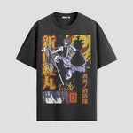 Playera urbana de anime y gaming ExtraLife MX, corte Standard Fit unisex ligero y transpirable en color Deep Black y Pure White, ropa de uso diario para gym y casual.