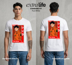 Los Bomberos del Infierno | El Pie del Diablo #01452 - Playera Standard Fit | Pure White - Foto en modelo