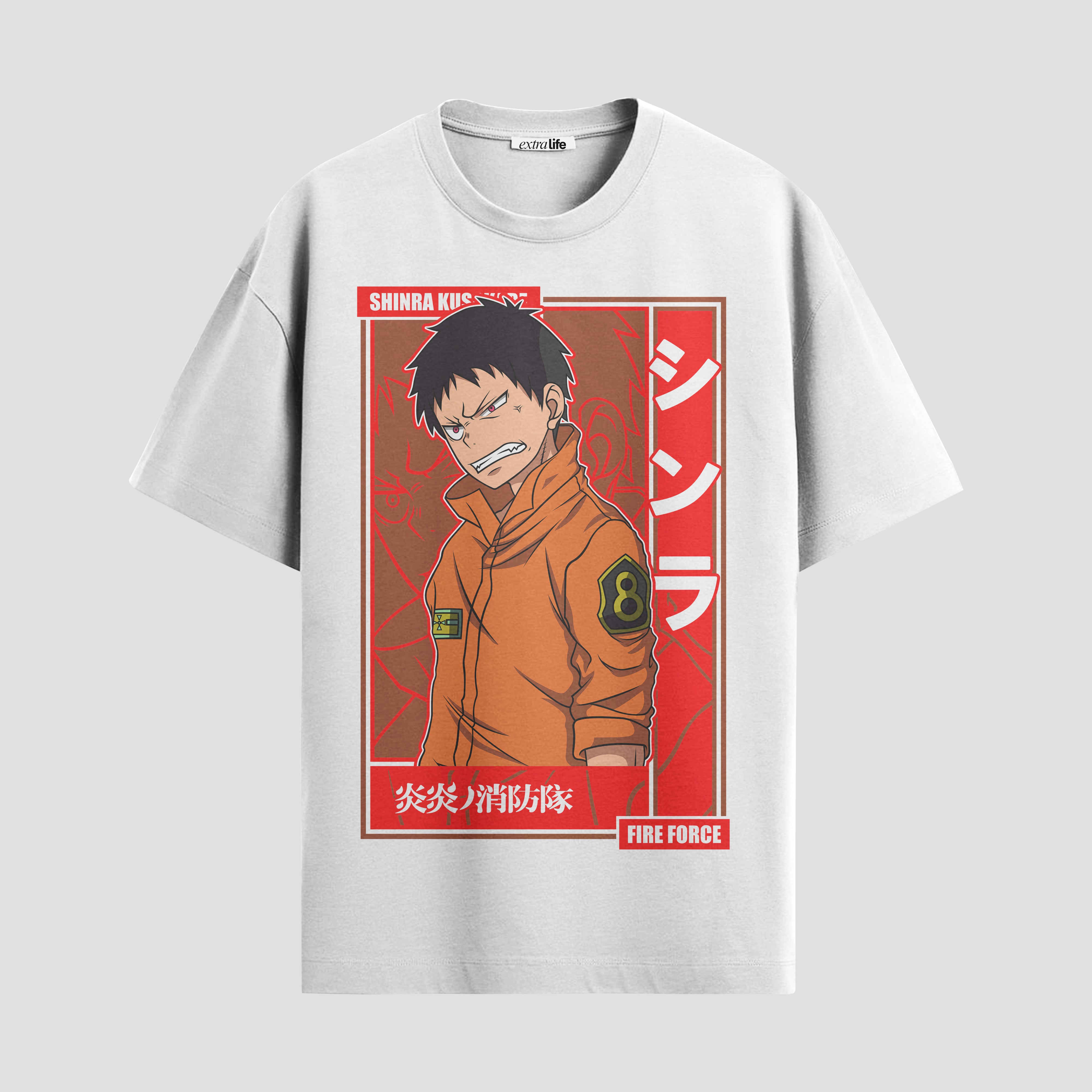 Playera urbana de anime y gaming ExtraLife MX, corte Standard Fit unisex ligero y transpirable en color Deep Black y Pure White, ropa de uso diario para gym y casual.