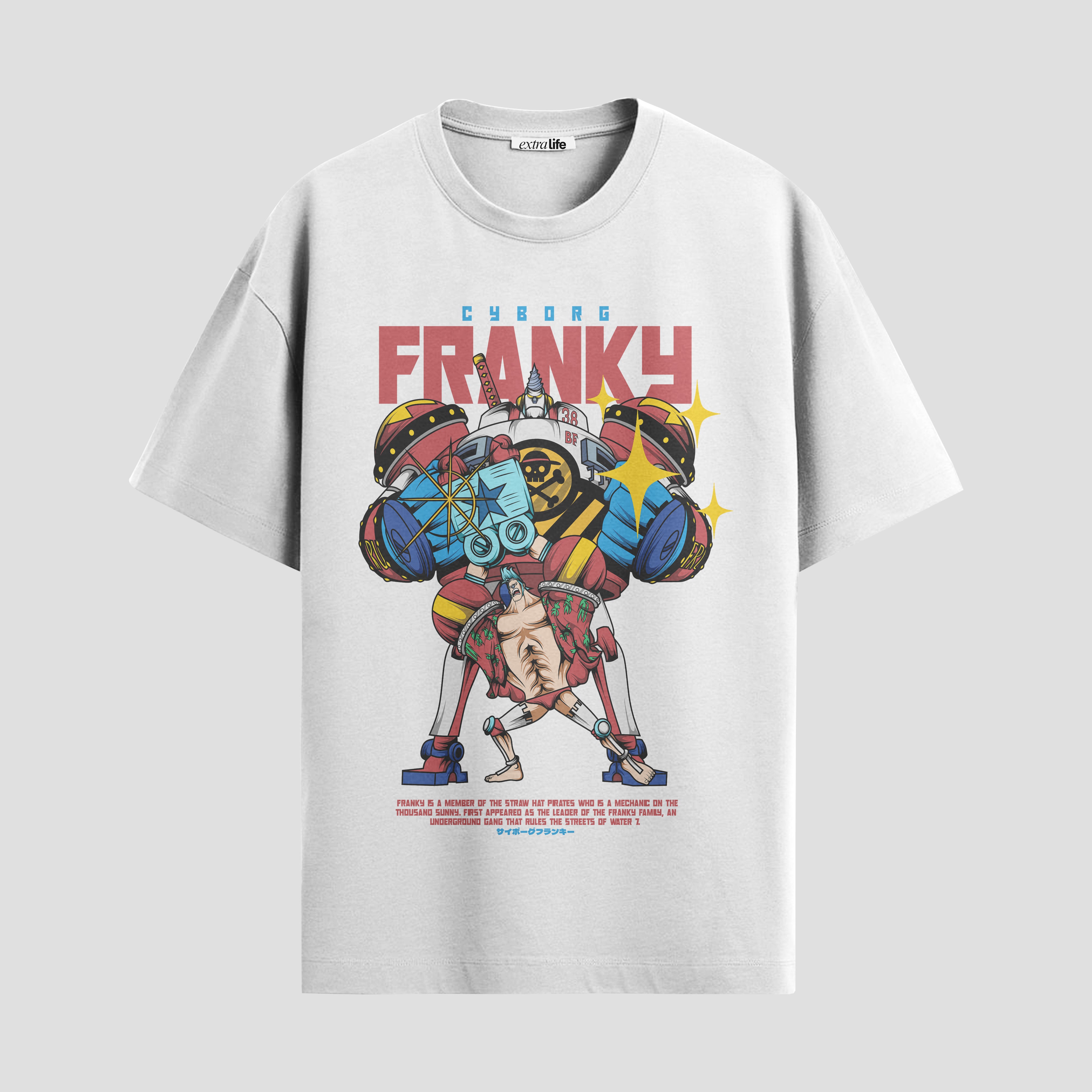 Playera urbana de anime y gaming ExtraLife MX, corte Standard Fit unisex ligero y transpirable en color Deep Black y Pure White, ropa de uso diario para gym y casual.
