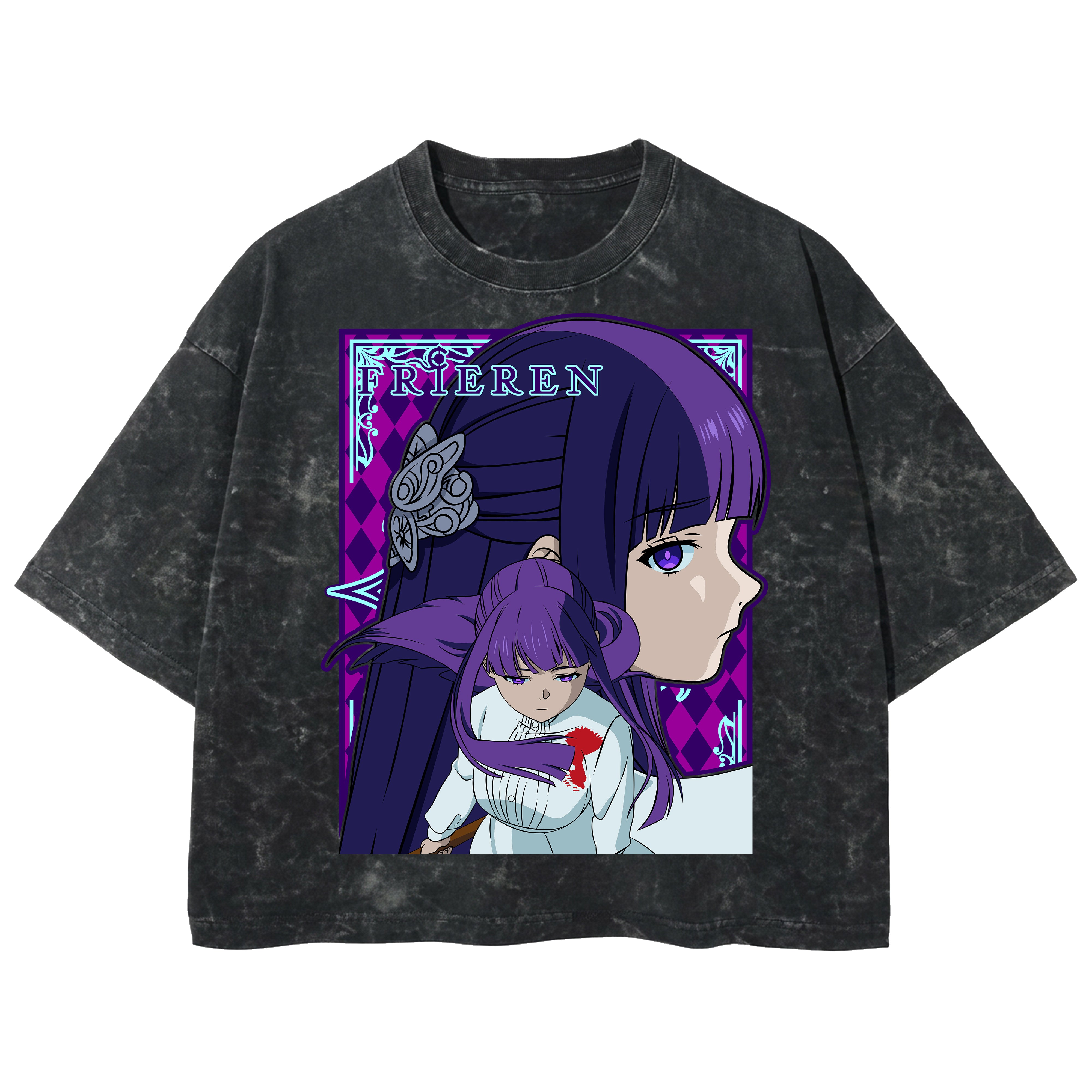Playera streetwear premium de anime y gaming ExtraLife MX, corte boxy deluxe mineral wash heavyweight en color Acid Wash, moda urbana mexicana de culto.