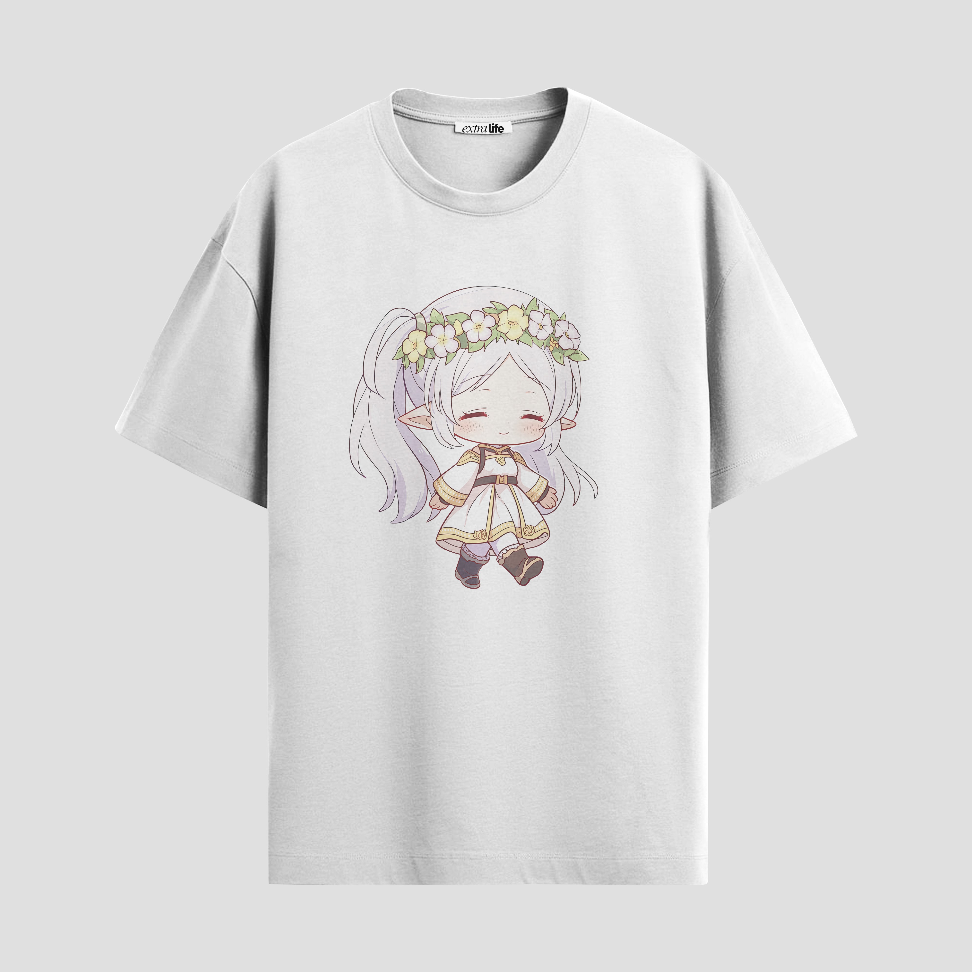 Playera urbana de anime y gaming ExtraLife MX, corte Standard Fit unisex ligero y transpirable en color Deep Black y Pure White, ropa de uso diario para gym y casual.