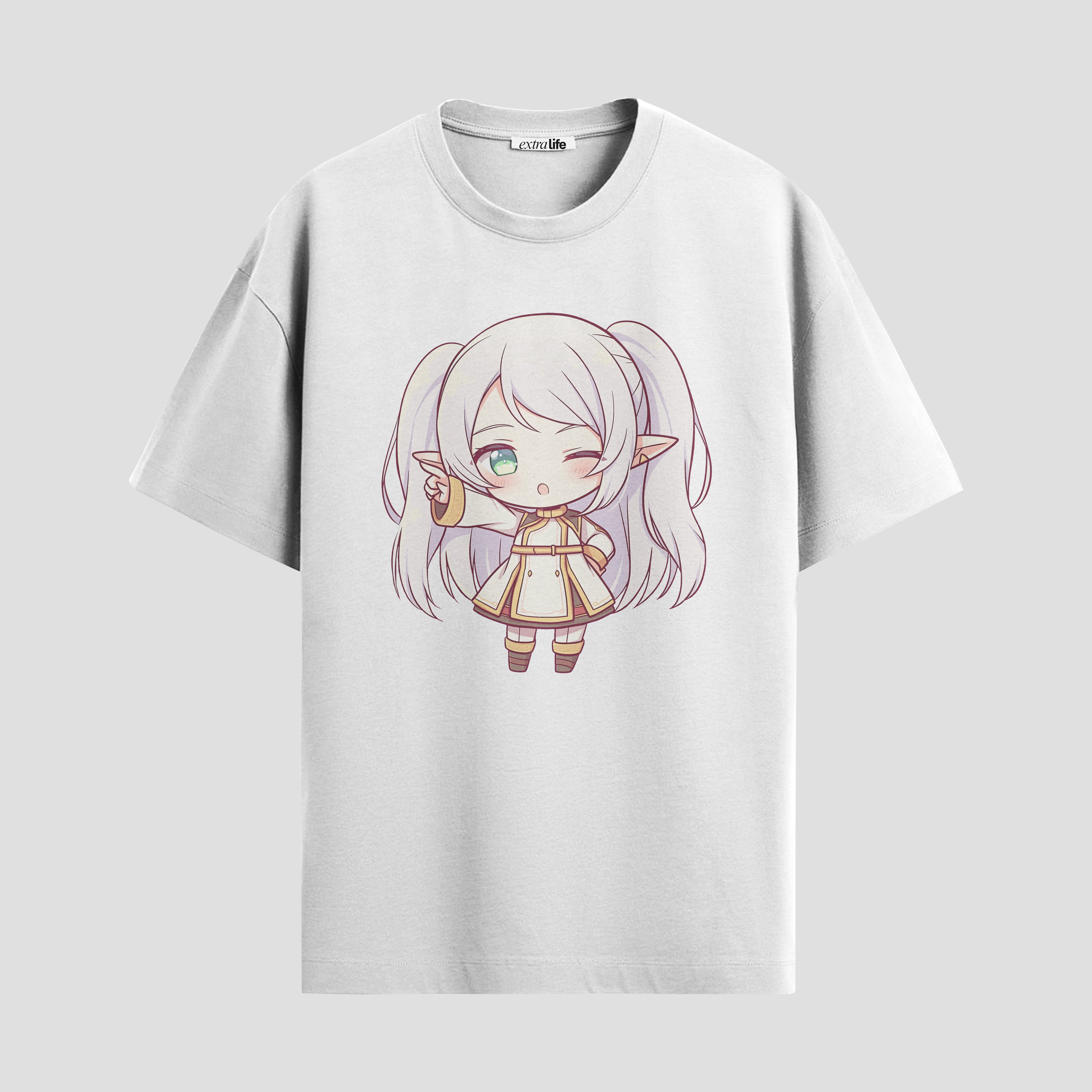 Playera urbana de anime y gaming ExtraLife MX, corte Standard Fit unisex ligero y transpirable en color Deep Black y Pure White, ropa de uso diario para gym y casual.