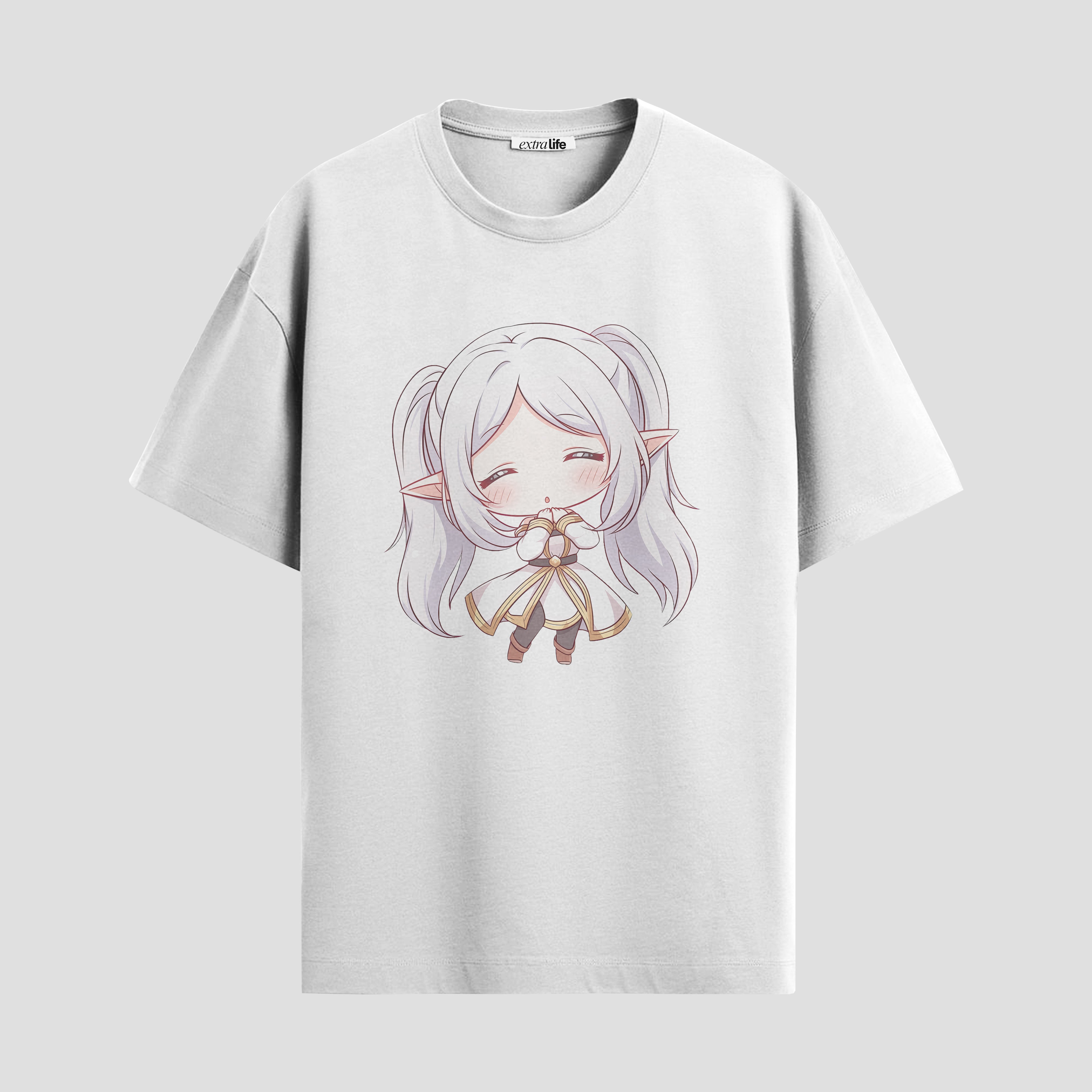 Playera urbana de anime y gaming ExtraLife MX, corte Standard Fit unisex ligero y transpirable en color Deep Black y Pure White, ropa de uso diario para gym y casual.