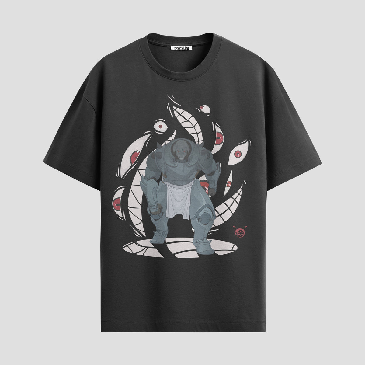 Playera urbana de anime y gaming ExtraLife MX, corte Classic Premium unisex ligero y transpirable en color Deep Black y Pure White, ropa de uso diario para gym y casual.