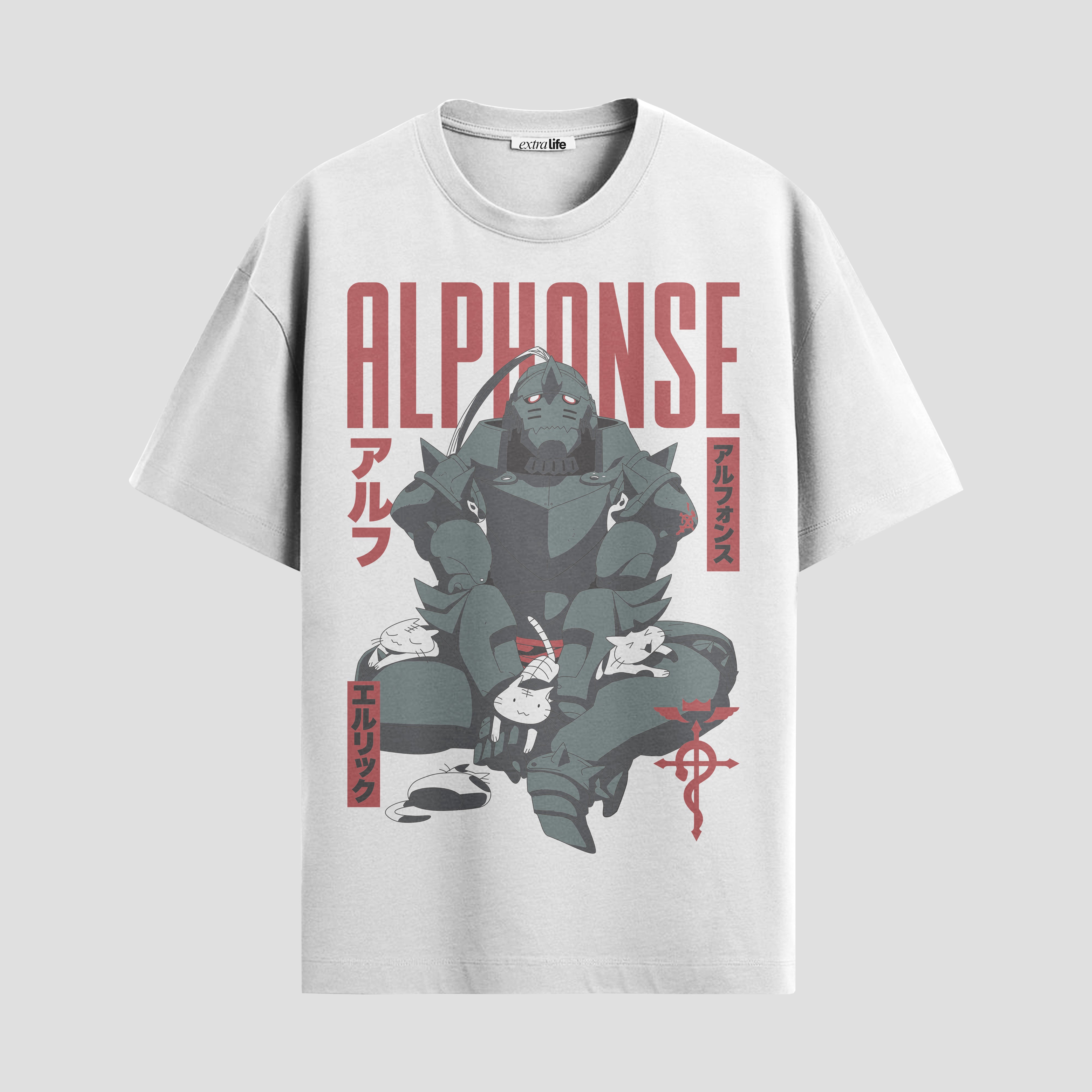 Playera urbana de anime y gaming ExtraLife MX, corte Standard Fit unisex ligero y transpirable en color Deep Black y Pure White, ropa de uso diario para gym y casual.