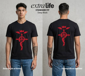 El Precio de la Alquimia | El Sello del Alquimista #01482 - Playera Classic Premium | Deep Black - Foto en modelo