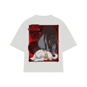 Playera streetwear premium de anime y gaming ExtraLife MX, corte oversized drop shoulder ligero y fresco en color Deep Black y Off-White, moda urbana mexicana de culto.