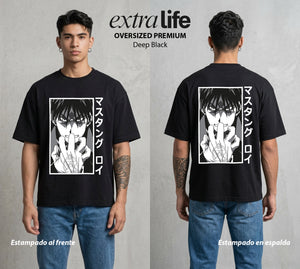 El Precio de la Alquimia | Llama y Ambicion #01487 - Playera Oversized Premium | Deep Black - Foto en modelo
