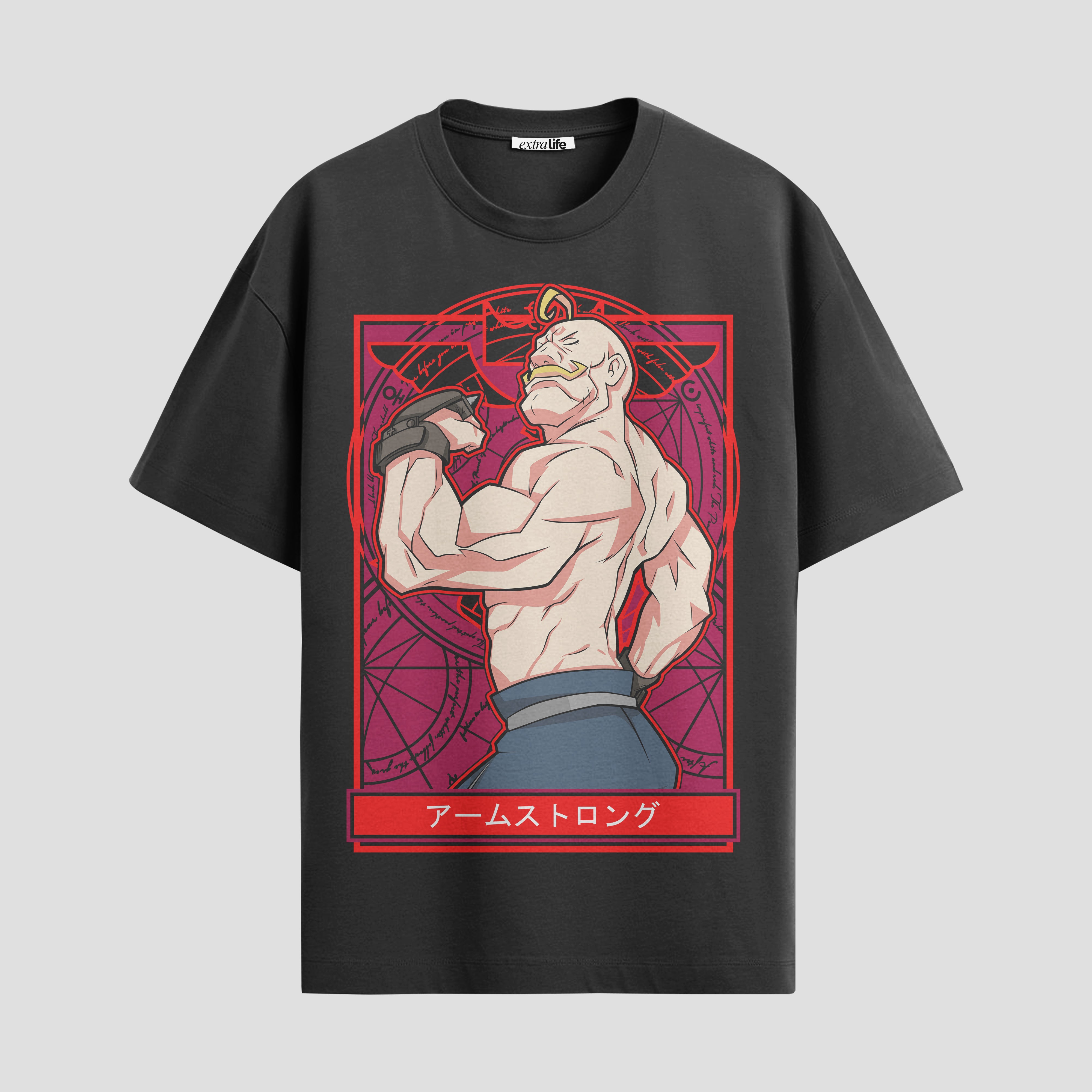 Playera urbana de anime y gaming ExtraLife MX, corte Standard Fit unisex ligero y transpirable en color Deep Black y Pure White, ropa de uso diario para gym y casual.