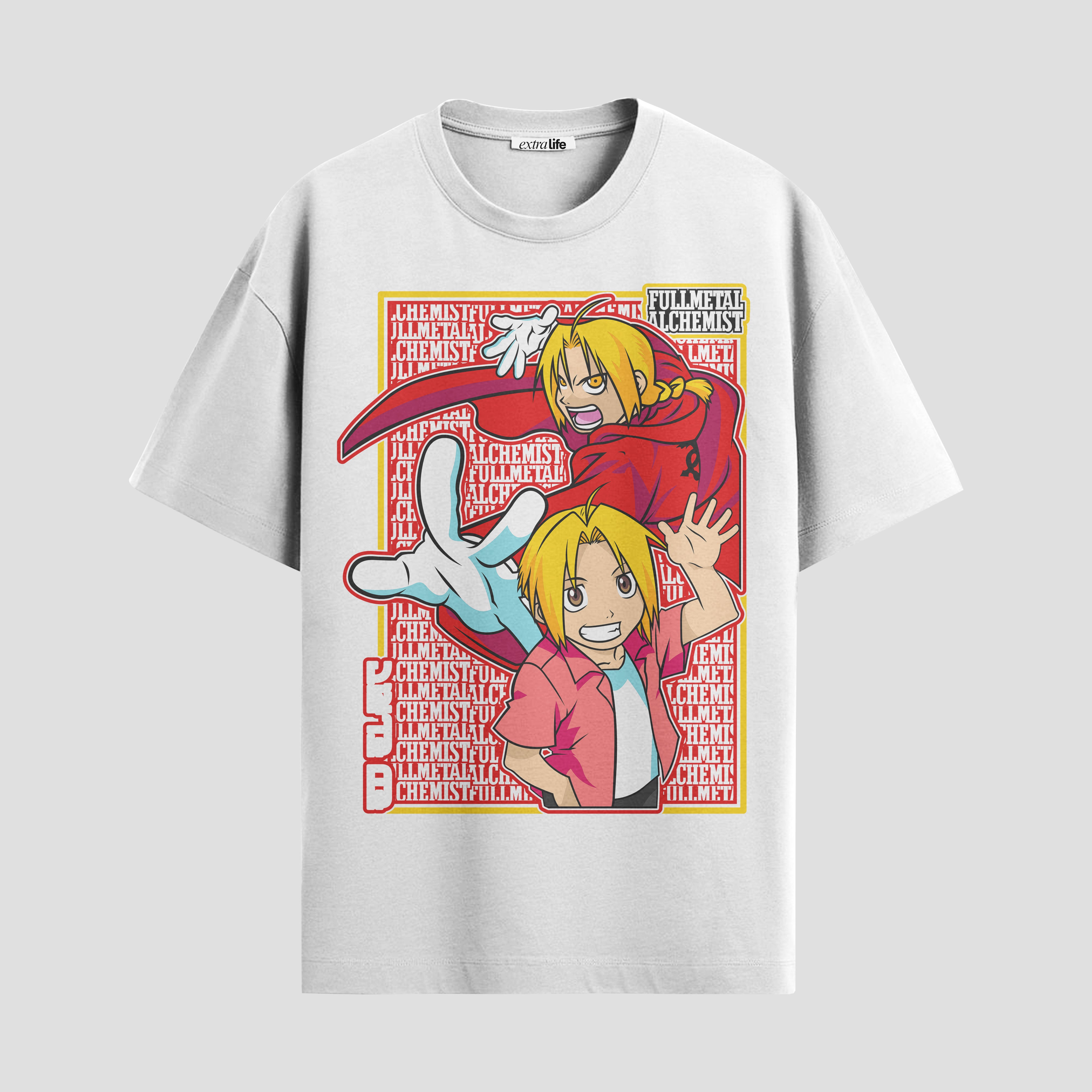 Playera urbana de anime y gaming ExtraLife MX, corte Standard Fit unisex ligero y transpirable en color Deep Black y Pure White, ropa de uso diario para gym y casual.