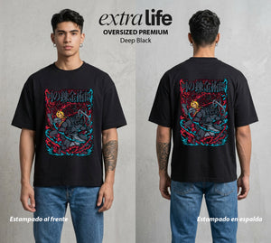 El Precio de la Alquimia | El Alma en la Armadura #01495 - Playera Oversized Premium | Deep Black - Foto en modelo