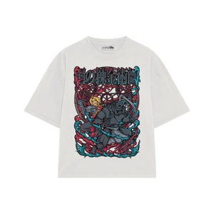 Playera streetwear premium de anime y gaming ExtraLife MX, corte oversized drop shoulder ligero y fresco en color Deep Black y Off-White, moda urbana mexicana de culto.