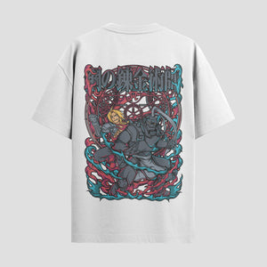 Playera urbana de anime y gaming ExtraLife MX, corte Standard Fit unisex ligero y transpirable en color Deep Black y Pure White, ropa de uso diario para gym y casual.
