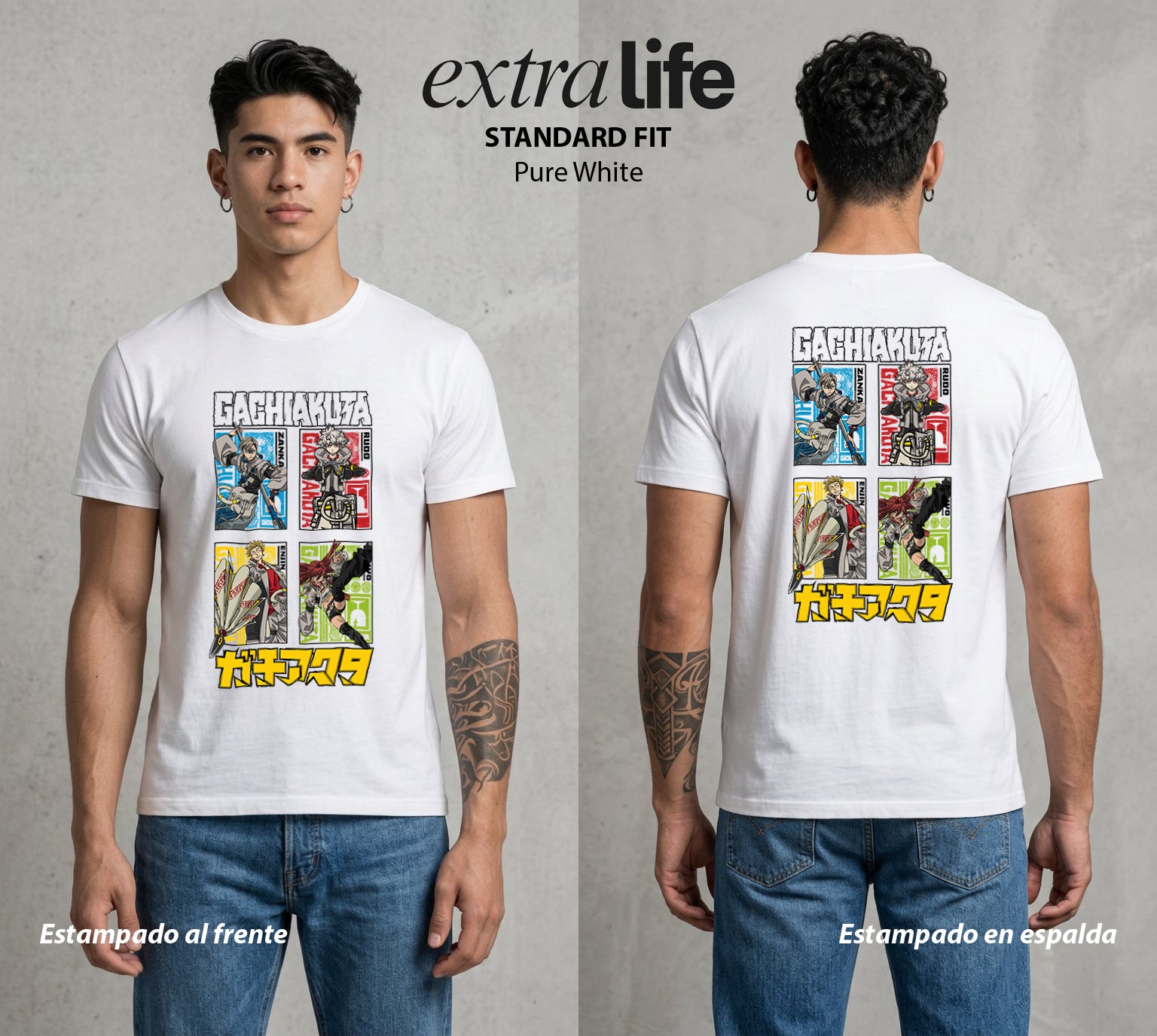 Arte del Desecho | Los del Vertedero #01500 - Playera Standard Fit | Pure White - Foto en modelo