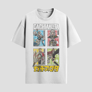 Playera urbana de anime y gaming ExtraLife MX, corte Standard Fit unisex ligero y transpirable en color Deep Black y Pure White, ropa de uso diario para gym y casual.