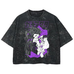 Playera streetwear premium de anime y gaming ExtraLife MX, corte boxy deluxe mineral wash heavyweight en color Acid Wash, moda urbana mexicana de culto.