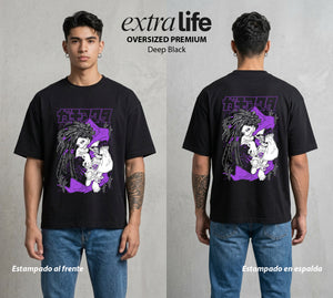 Arte del Desecho | La Voz del Abismo #01505 - Playera Oversized Premium | Deep Black - Foto en modelo