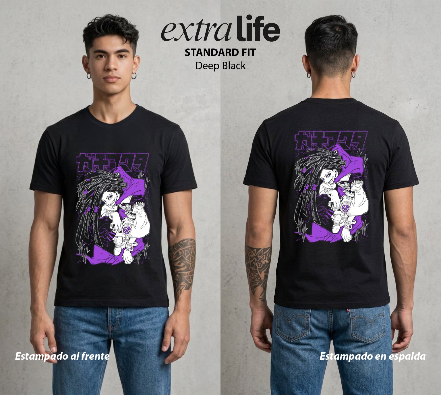 Arte del Desecho | La Voz del Abismo #01505 - Playera Standard Fit | Deep Black - Foto en modelo