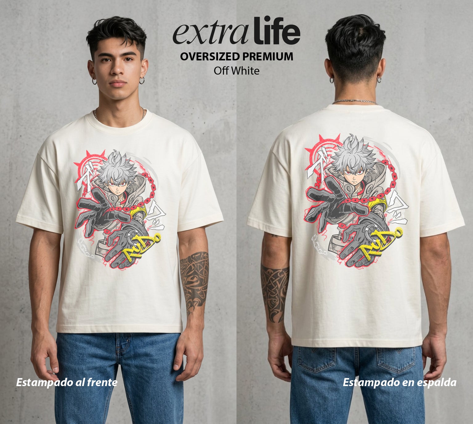 Arte del Desecho | El Artista del Desecho #01508 - Playera Oversized Premium | Off White - Foto en modelo