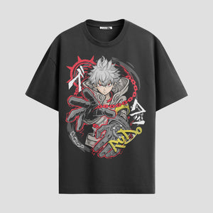 Playera urbana de anime y gaming ExtraLife MX, corte Standard Fit unisex ligero y transpirable en color Deep Black y Pure White, ropa de uso diario para gym y casual.