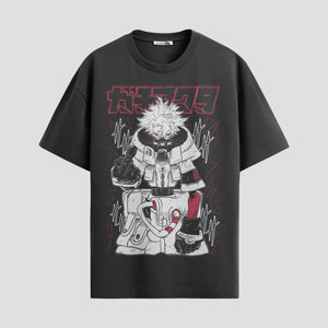 Playera urbana de anime y gaming ExtraLife MX, corte Standard Fit unisex ligero y transpirable en color Deep Black y Pure White, ropa de uso diario para gym y casual.